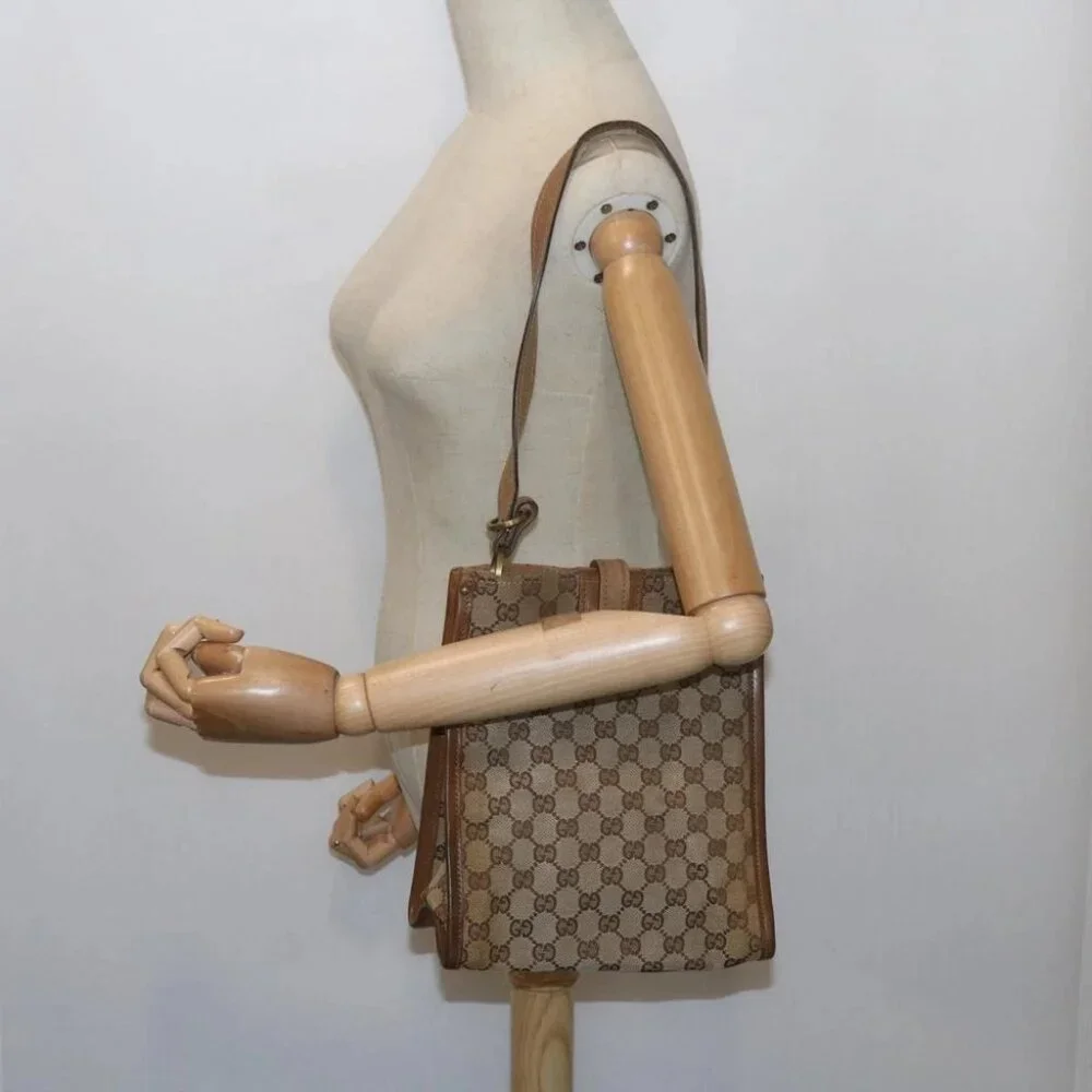 GUCCI GG Canvas Shoulder Bag Beige 110292 Auth 61802 - Picture 10 of 16